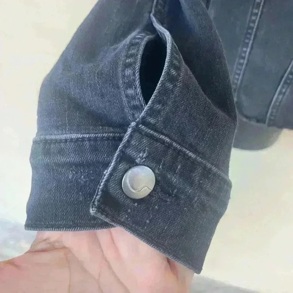 Joe’s Unisex denim gray/black button down jacket sz small in excellent condition - Picture 7 of 8